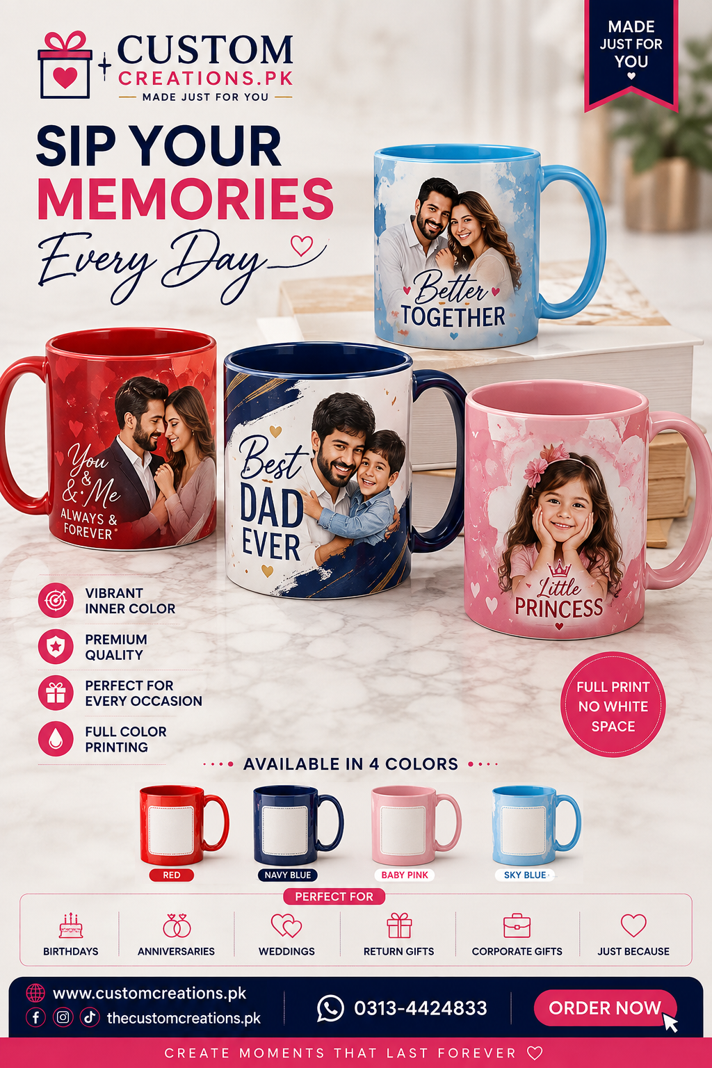 Colored Window Sublimation Mug – Personalized Photo & Custom Print Mug
